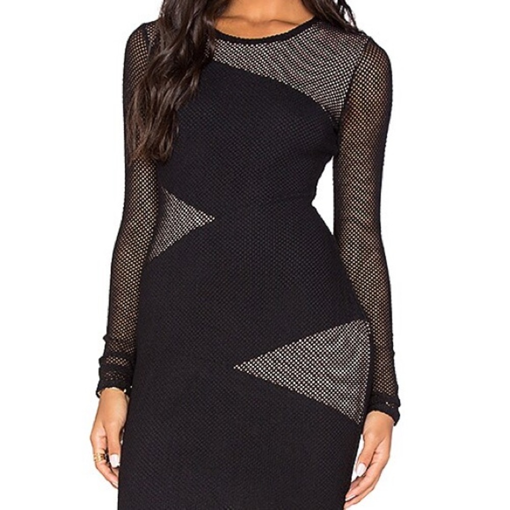 Black BCBG mesh bodycon dress size M